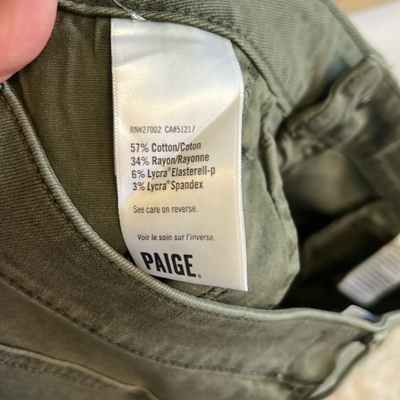 NWT Paige Jolie Petite Vintage Ivy Green Cargo Pants Size 31 Petite - Picture 6 of 6